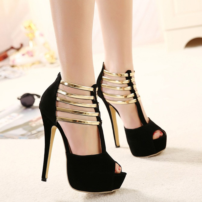 Women Shoes Zipper - High heels 2026 summer hollow out