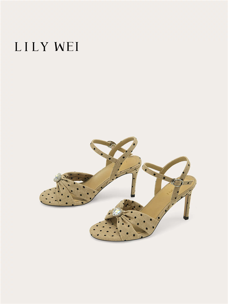 Women'S Shoes In Size 12 - Summer new retro polka dot rhinestone
