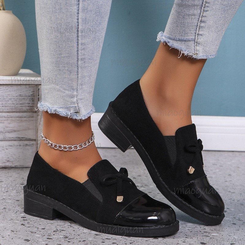 Women'S Shoes Loafers Black - Lady Casual Shoes Slip On PU