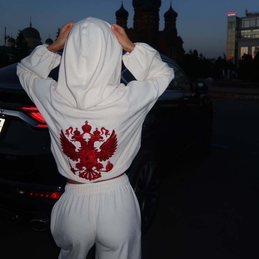 Women Shoes Zipper - Street Trend Back Embroidered Hoodie Pants