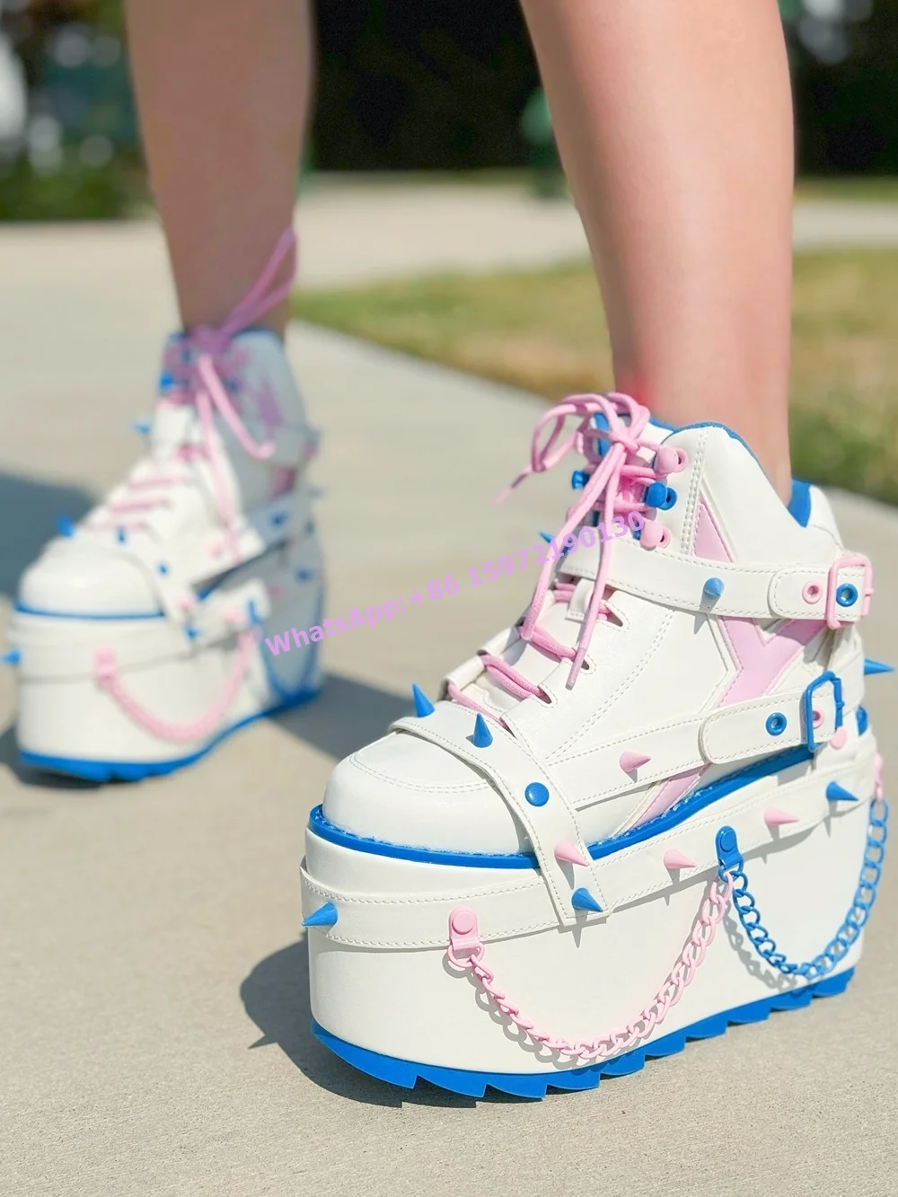 Lace Black Pink Belt Bat Boots - Women Shoes Size Chart recension och pris