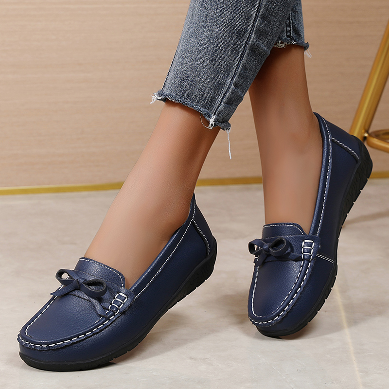 Genuine Leather Women Flats Fa - Women'S Shoes Loafers Black recension och pris