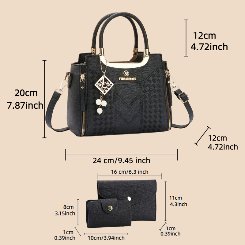3-piece handbag set made of ly - Women Shoes Zipper recension och pris