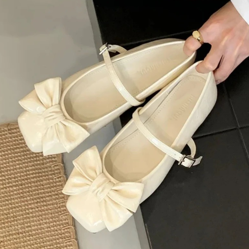 Cute Bowknot Square Toe Design - Women Shoes Brand recension och pris