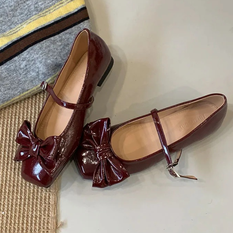 Cute Bowknot Square Toe Design - Women Shoes Brand recension och pris