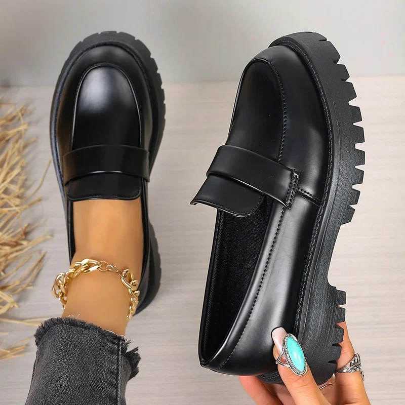 British Style Black Platform L - Women'S Shoes Loafers Black recension och pris