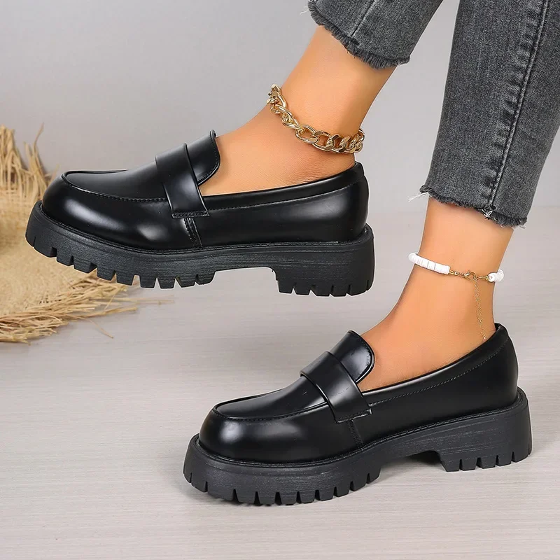 British Style Black Platform L - Women'S Shoes Loafers Black recension och pris