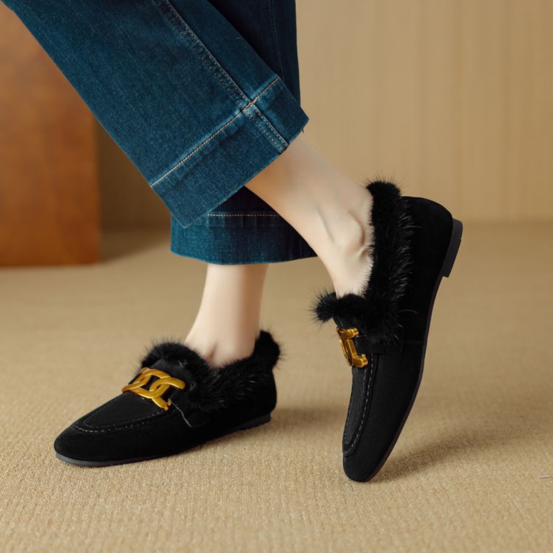 NEW Winter Women Pumps Sheep S - Women'S Shoes Loafers Black recension och pris