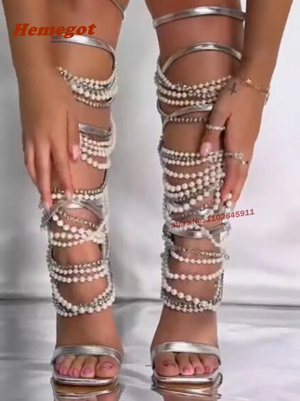 Pearl Metal Chain Sandals Tass - Women Shoes Zipper recension och pris