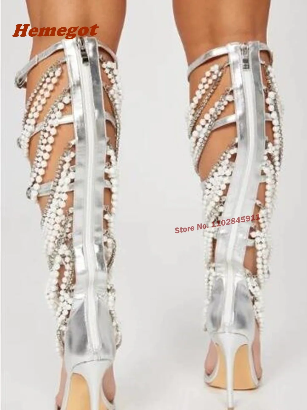 Pearl Metal Chain Sandals Tass - Women Shoes Zipper recension och pris