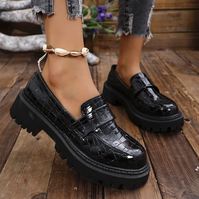 Autumn New Women's Chunky Plat - Women'S Shoes Loafers Black recension och pris