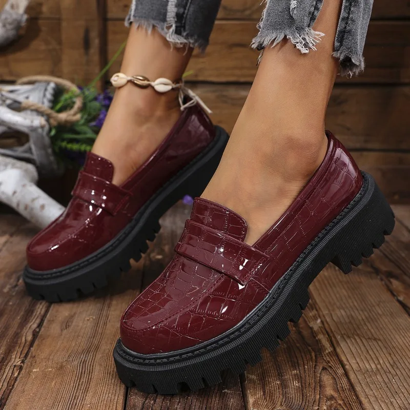 Autumn New Women's Chunky Plat - Women'S Shoes Loafers Black recension och pris