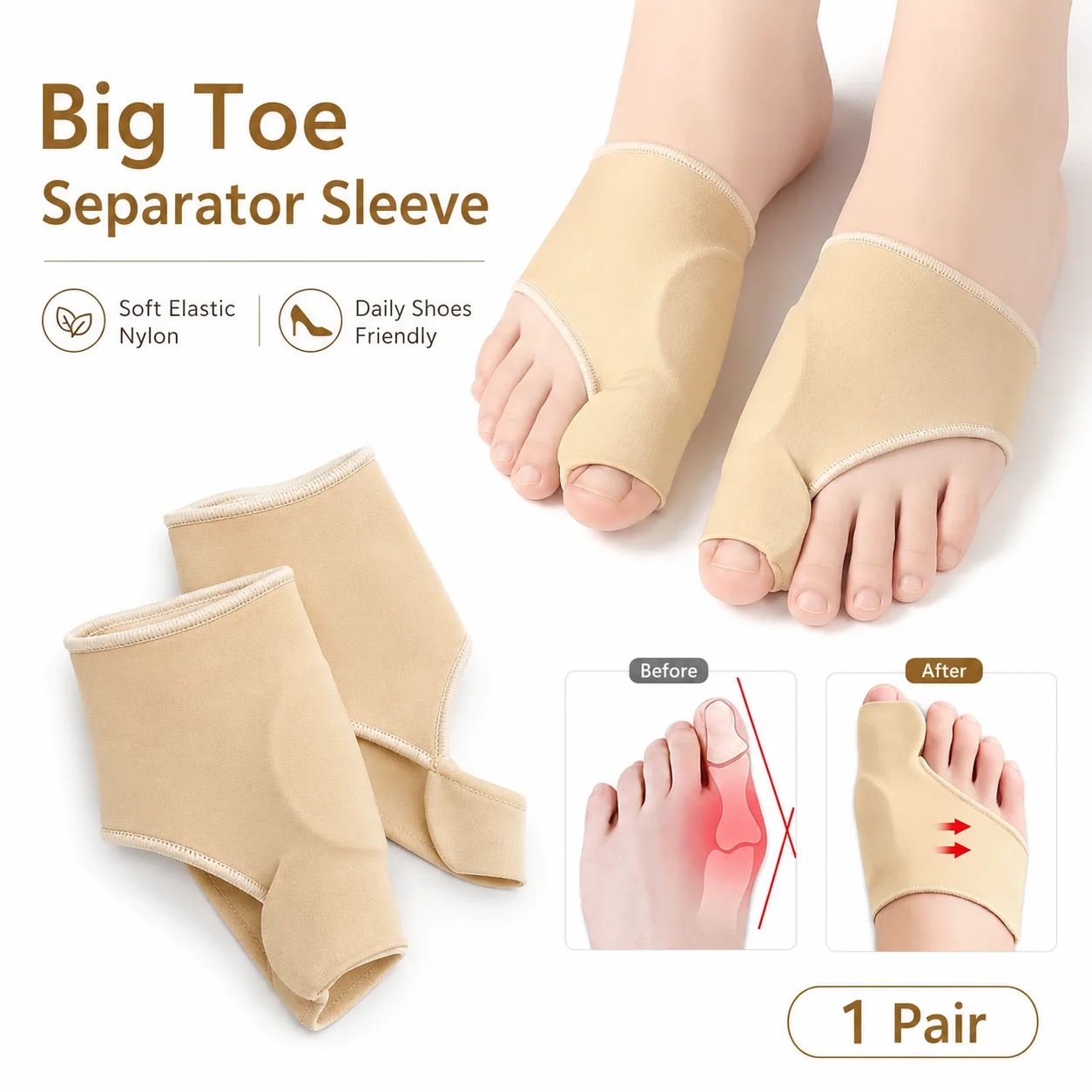 Big Toe Separator Sleeve Bunio - Women'S Shoes With Bunions recension och pris